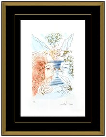 Salvador Dali Let Him Kiss Me Hand Signed Original Color Etching Framed Artwork