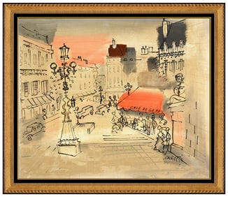 Charles Cobelle Original Painting On Canvas Paris Cityscape Signed French Art