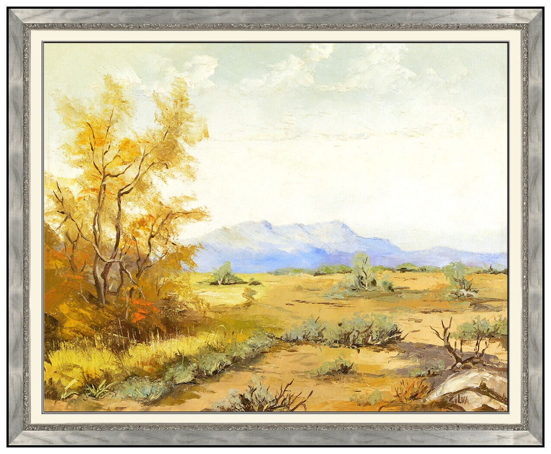 William Posey Silva Original Painting Oil On Canvas Signed Western Landscape Art: This lot includes:Gallery COA & free domestic shipping (*insurance and international shipping for an additional charge)Artist: William Posey Silva Title: Entering the UnknownMedium: Oil On Canvas Size