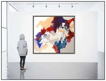 Cynthia Knapp Original Large Abstract Painting On Canvas Signed Framed Artwork