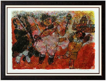 Theo Tobiasse Color Lithograph Hand Signed Art Le Roi Nu Hans Christian Andersen