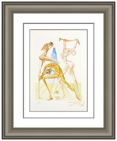 Salvador Dali Inferfno Canto 19 Original Hand Signed Color Etching Framed Art