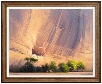 Curt Walters Original Oil Painting On Canvas Signed Western Mountain Landscape