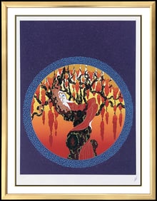 Erte Heat Color Serigraph Hand Signed Art Deco Costume Set Design Romain Tirtoff