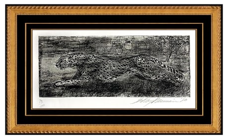 Leroy Neiman Midnight Cheetah Original Etching Hand Signed Numbered Big Cat Art