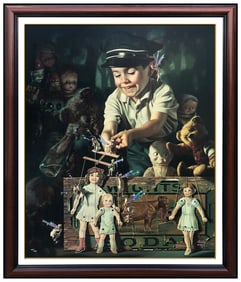 Bob Byerley The Puppeteer Original Embellished Giclee On Canvas Large Signed Art