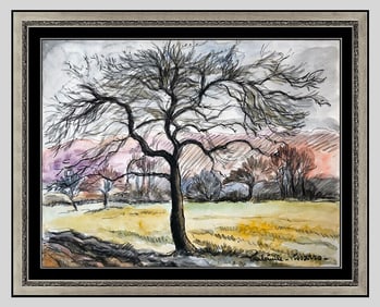 Paul Emile Pissarro Original Watercolor Painting Signed Landscape Authentic Art