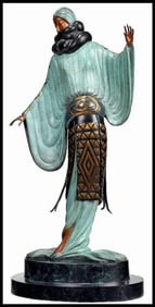 Erte Signed Bronze Sculpture An Evening In 1921 Original Art $18,000 Retail