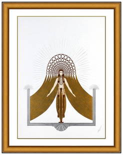 Erte Large Embossed Color Serigraph Circe Hand Signed Art Deco Framed Fashion: This lot includes:Gallery COA & free domestic shipping (*insurance and international shipping for an additional charge)Artist: ErteTitle: CirceMedium: Color SerigraphSize: 33 ½” x 24 &fra