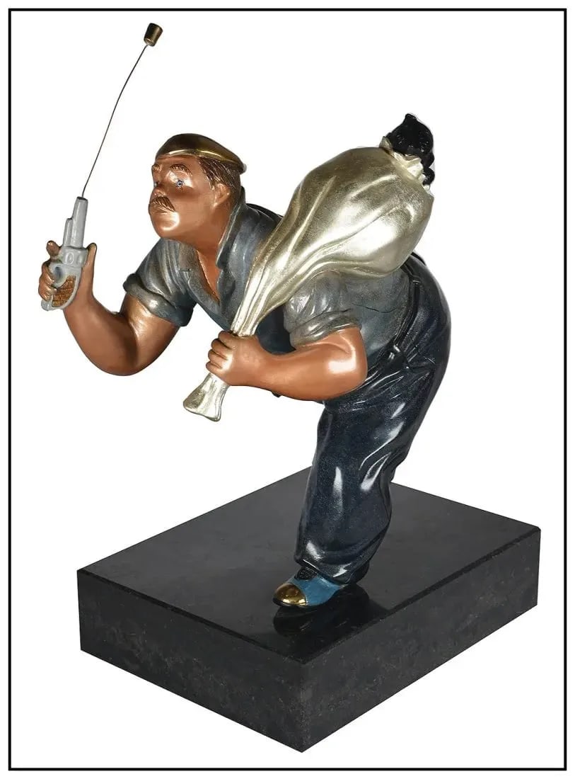 Hiro Yamagata Cat Burglar Original Bronze Sculpture Signed Full Round Statue Art (1 of 5)