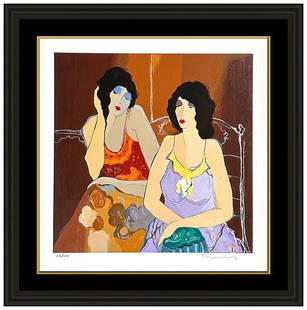 Itzchak Tarkay Original Color Serigraph Ashley Abigail Signed Ladies Cafe Art: This Lot Includes:Gallery Coa & Free Domestic Shipping (*Insurance And International Shipping For An Additional Charge)Artist: Itzchak TarkayTitle: Ashley And AbigailMedium: SerigraphSize: 11” x