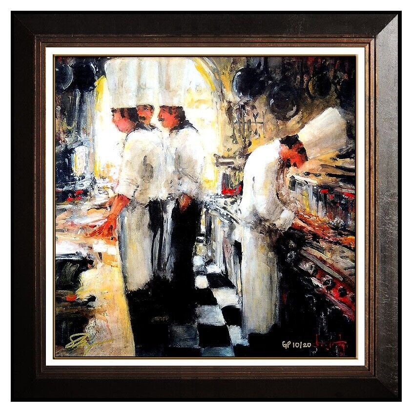 Stephen Shortridge Original Embellished Giclee On Canvas Signed Actor Chef Art (1 of 5)