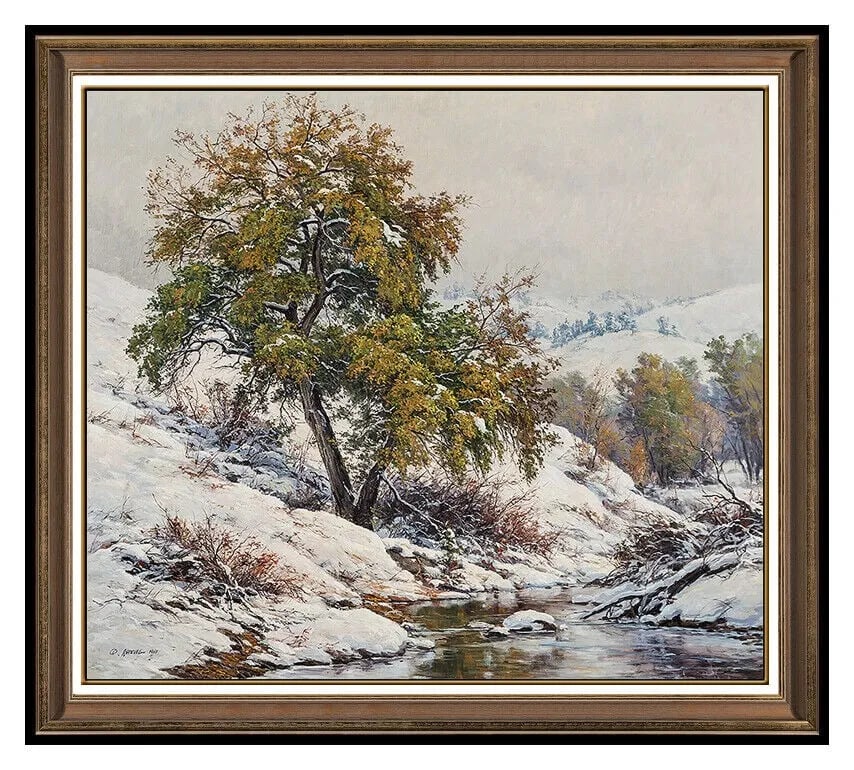 Clyde Aspevig Large Original Oil Painting On Canvas Signed Winter Landscape Art (1 of 5)