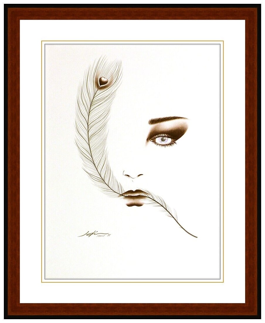 Hisashi Otsuka Original Mixed Media Painting Signed Figurative Modern Framed Art (1 of 4)