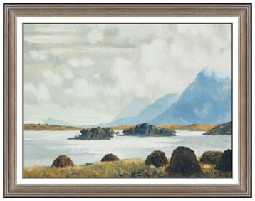 Mabel Young Original Oil Painting On Board Water Landscape Signed Framed Artwork