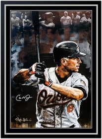 Stephen Holland Cal Ripken Jr Baseball Hand Signed Embellished Giclee On Canvas