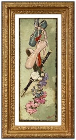 Dietz Edzard Original Oil Painting On Canvas Signed Floral Ballet Dance Artwork