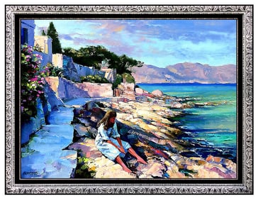 Howard Behrens Original Oil On Canvas Painting Signed Art Ocean Sea Large 32X42