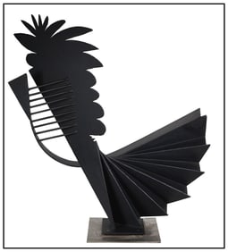 Robert Roesch Original Full Round Steel Sculpture Hand Signed Abstract Artwork