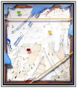 Jack Lembeck Large Original Acrylic On Canvas Painting Signed Abstract Framed