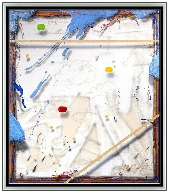 Jack Lembeck Large Original Acrylic On Canvas Painting Signed Abstract Framed (1 of 8)