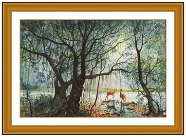 Yan Kang Qian Original Watercolor Painting Signed Chinese Landscape Framed Art Qq