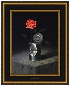 Javier Mulio Original Oil Painting On Board Still Life Signed Framed Floral Art