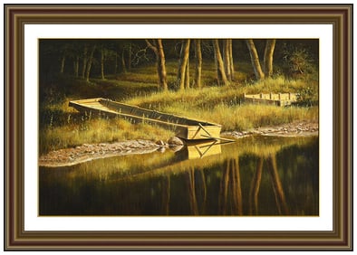 Robert Clark Original Oil Painting On Board Water Landscape Signed Framed Art
