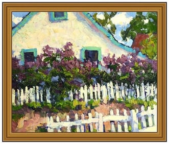 Scott Switzer Original Oil Painting On Board Signed Landscape Framed Floral Art