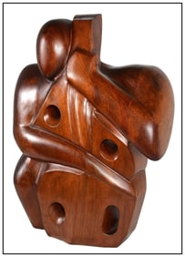 Eugene J Martin Original Hand Carved Wood Sculpture The Cellist Signed Music Art