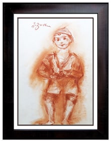 Jacques Zucker Drawing Authentic Original Color Sanguine Painting Art Signed Oil
