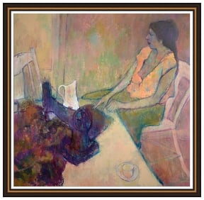 Stephen Bagnell Original Large Oil Painting On Board Portrait Signed Framed Art