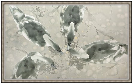 William Garbe Large Original Watercolor Painting Wildlife Artwork Signed Framed