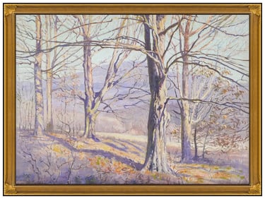 Bertram K Howard Large New England Landscape Painting Original On Canvas Signed