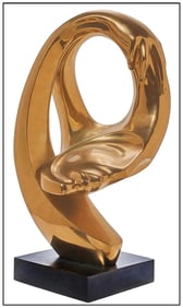 Anthony Quinn Full Round Female Figurative Bronze Sculpture Signed Modern Art