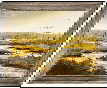 Harold Lyon Original Painting Oil On Board River Western Landscape Framed Art