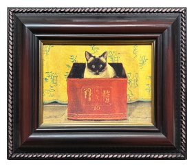 Paul Stagg Original Oil Painting On Board Cat Signed Framed Artwork