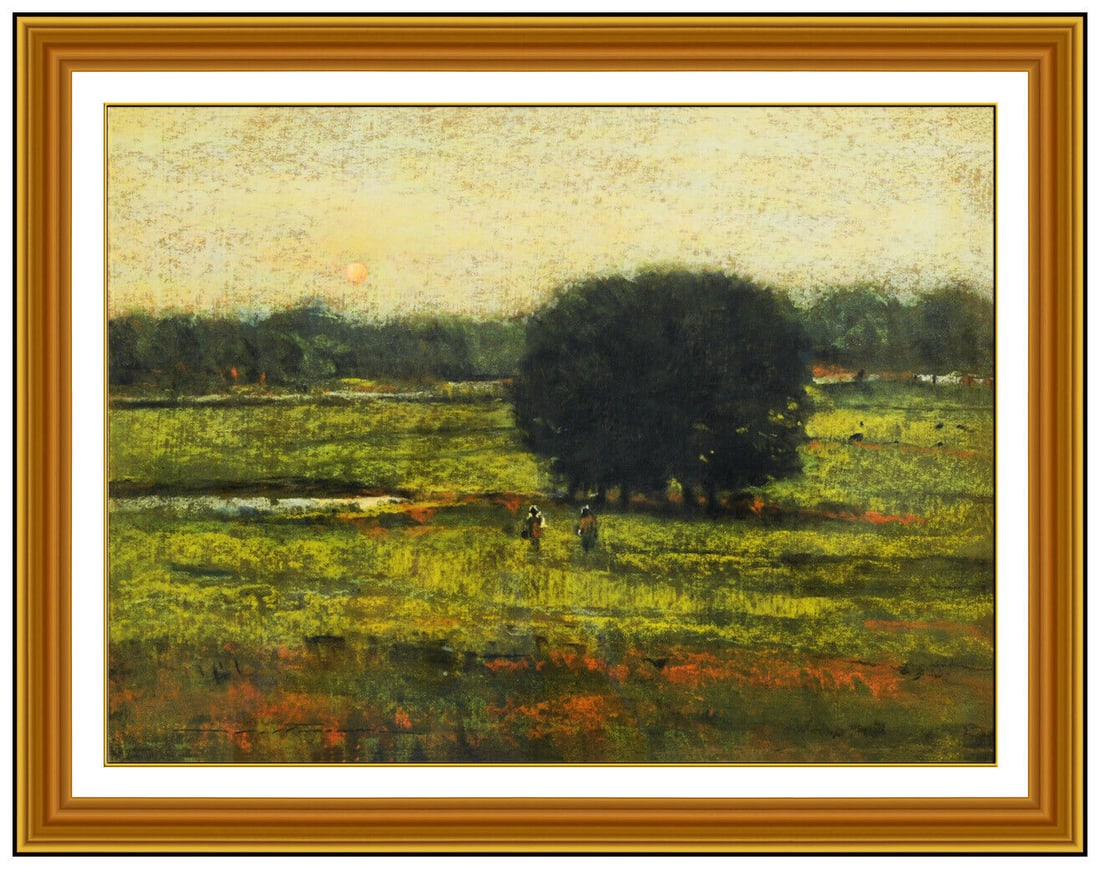Alan Flattman Original Pastel Painting Signed Landscape Figurative Framed Art (1 of 4)
