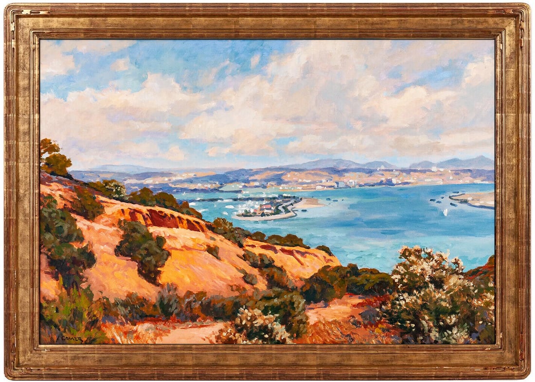 John Comer Original Oil Painting On Board Signed California Landscape Seascape (1 of 6)