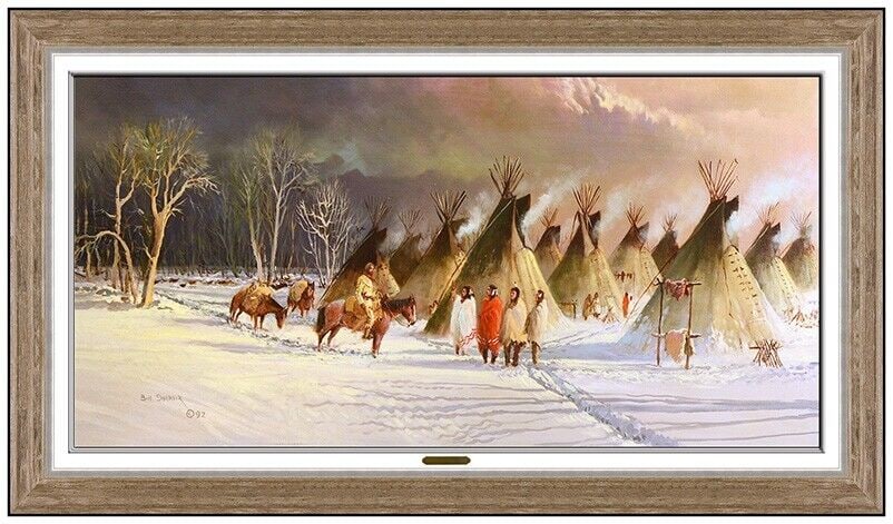 Bill Shaddix Original Oil Painting On Canvas Signed Native American Signed Art (1 of 7)