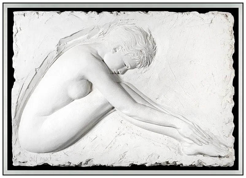 Bill Mack Original Bonded Sand Relief Sculpture Serenity Female Signed Artwork (1 of 6)