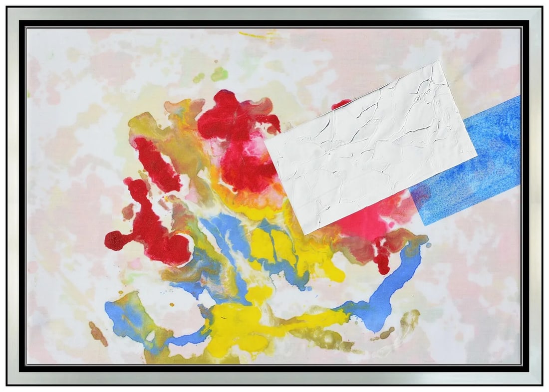 Paul Allen Reed Original Acrylic Painting On Canvas Signed Abstract Framed Art (1 of 4)