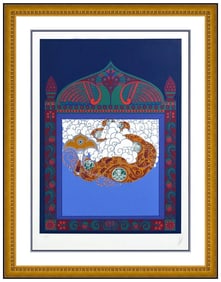 Erte Color Serigraph A Fairy Tale Hand Signed Framed Art Deco Fashion Framed Art