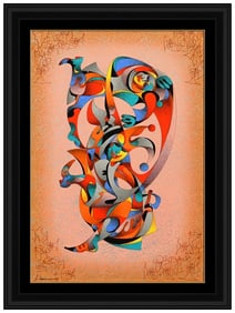 Anatole Krasnyansky Mixed Media On Canvas Abstract Hand Signed Framed Artwork