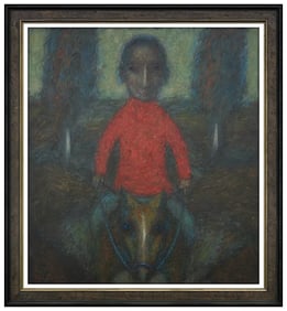 Nalbi Bugashev Original Painting Oil On Canvas Portrait Horse Signed Framed Art