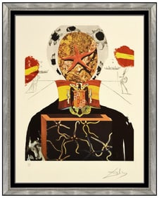 Salvador Dali Surrealist King Original Hand Signed Color Etching Framed Artwork