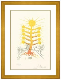 Salvador Dali Helianthus Soifer Hand Signed Color Etching Les Fruits Framed Art