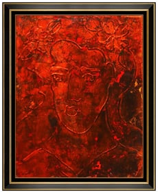 Richard Jolley Original Oil Lacquer Painting On Board Portrait Signed Artwork