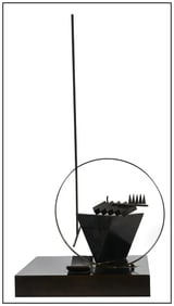 Fletcher Benton Original Painted Steel Sculpture Signed Industrial Modern Art