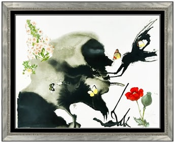 Salvador Dali Autumn Color Original Lithograph Hand Signed Surreal Framed Art